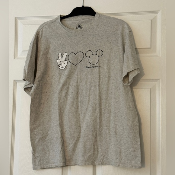 Disney Tops - Disney Gray Tee with Peace and Love Design